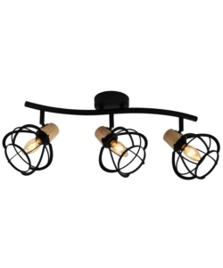 LAMPADARIO "GINGER" 3 LUCI METALLO NERO, E14